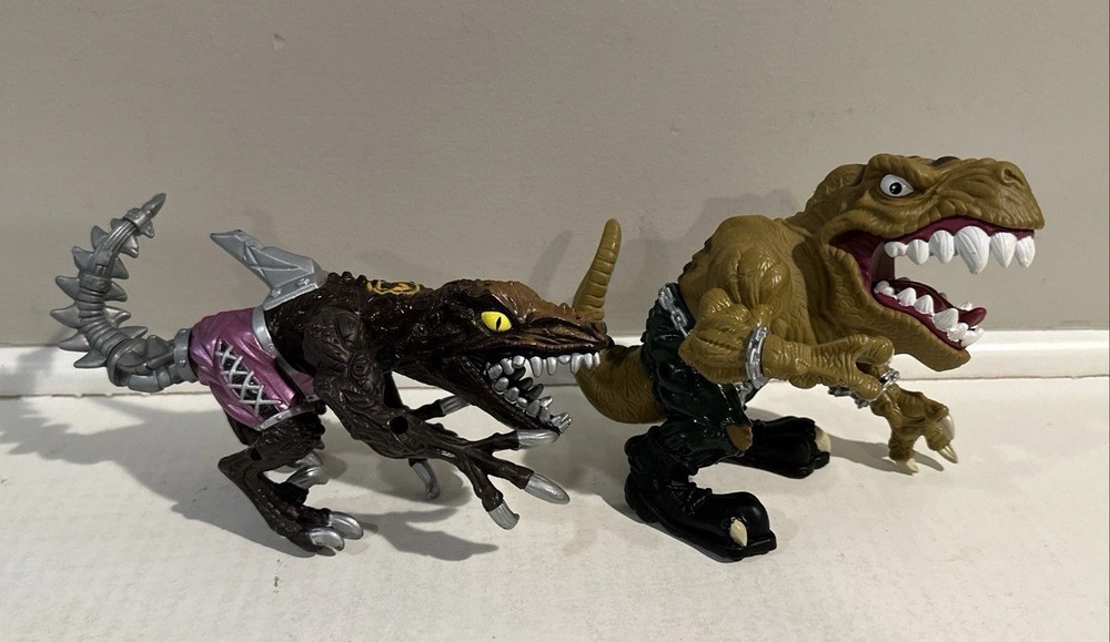 1996 Mattel Extreme Dinosaurs T-Bone & Evil Haxx Figures