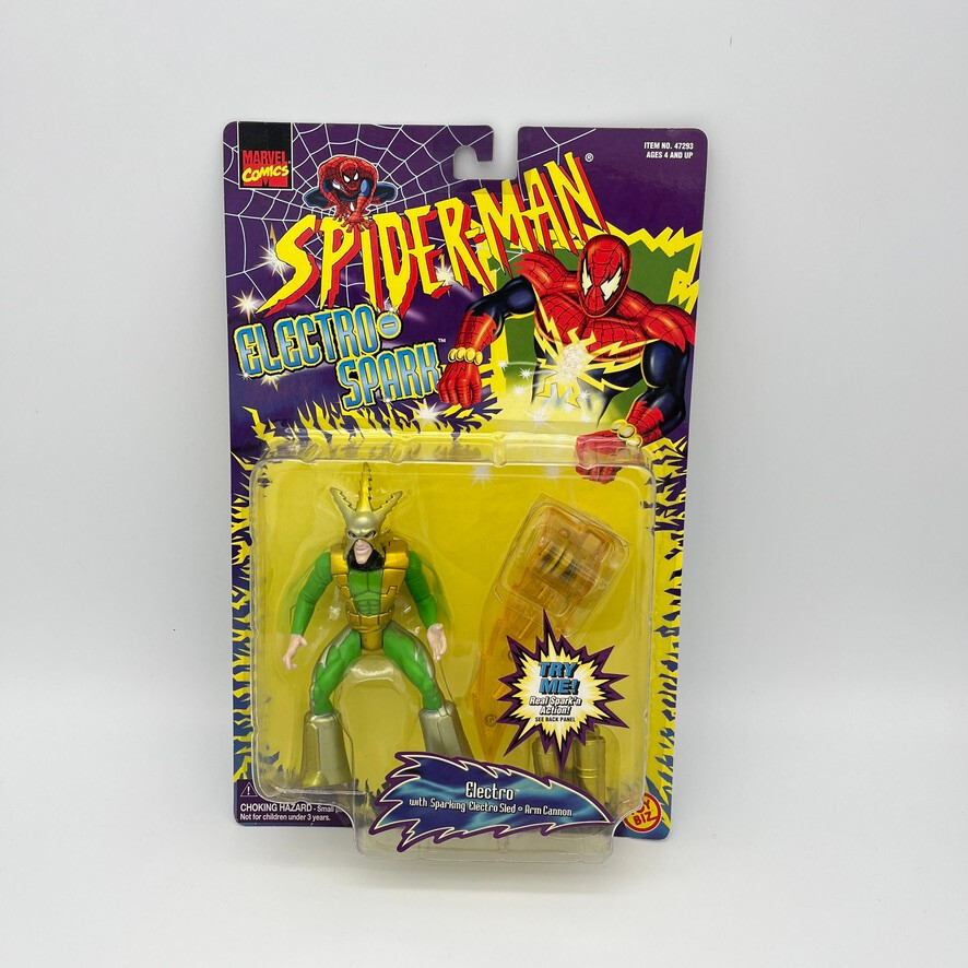 Marvel Comics Toybiz Spiderman Electro Villian Spark Arm Cannon 1997