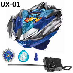 Burst Beyblade UX-01 Blue Silver Master Starter Spinning Top Gyro w/Launcher