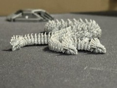 Glossy Articulated Hydra Toy, Gray, 3-D printed Fidget Toy