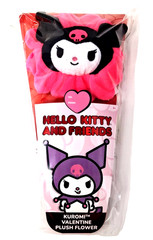 Sanrio Kuromi Plush Valentine’s Day 10″ Flower Bendable Stem Jazwares New