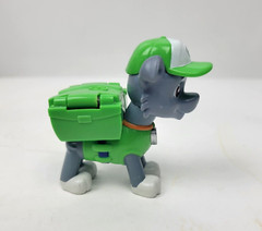 Paw Patrol Air Rescue Rocky Action Pup Figure Green Gray Spring Action Pack