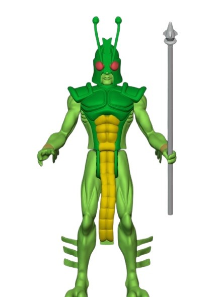 Micronauts Bug 3D 3.75 Custom figure w/ Lance – Unpainted Kit