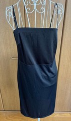 PINKY&DIANNE Sleeveless Knee-Length Dress, Black and White Leaf Pattern