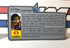 GI Joe SAW Viper 1990 v1 *100% COMPLETE w/File Card, Near Mint!* Cobra Vintage