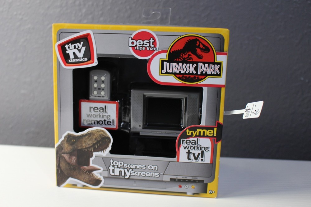 Tiny TV Classics Jurassic Park Mini Working Collectible TV Retro Desk Toy NEW