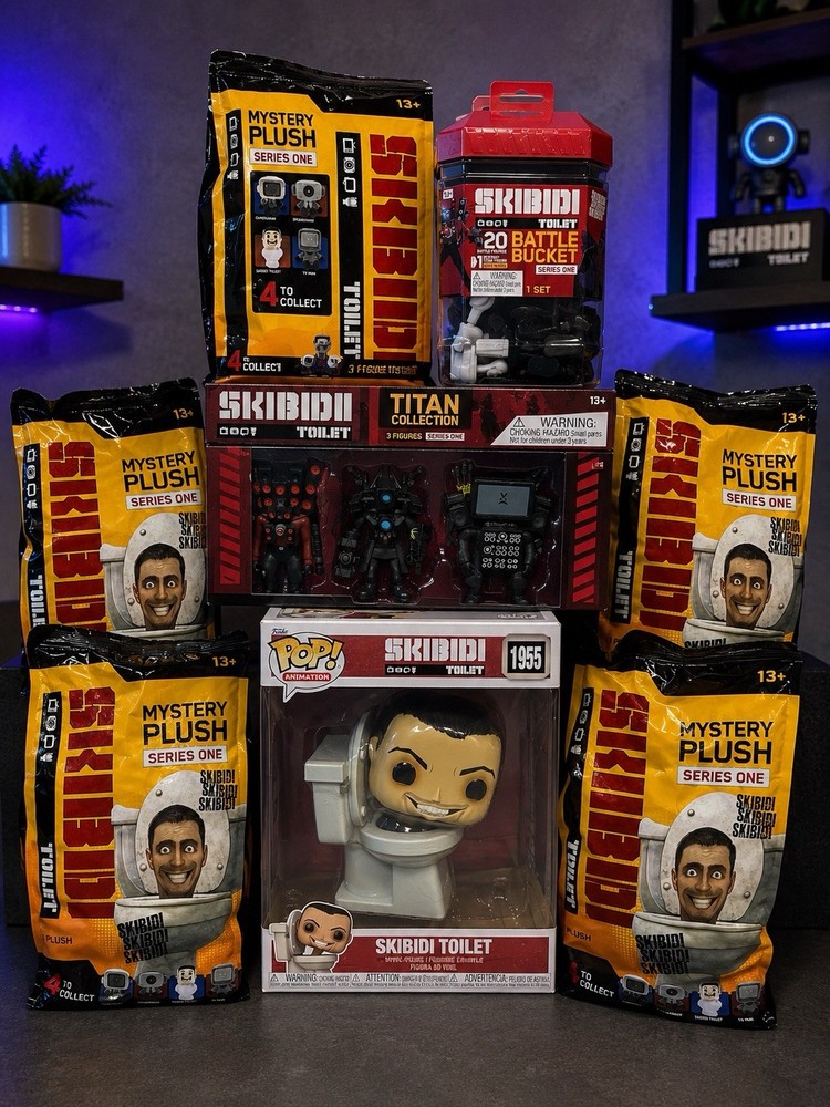 Skibidi Toilet Lot Funko Pop 1955 Titan Figures Plush Battle Bucket Bundle