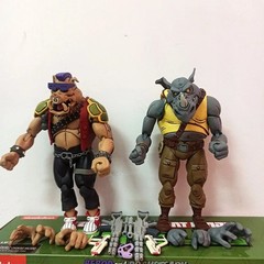 2PCS/Set Shredder Michelangelo Foot Solder Donatello Krang Figure