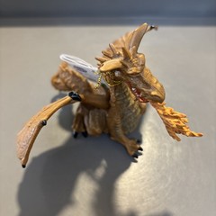 Vintage 2005 PAPO Enchanted World Gold Dragon w/ Flames – Fantasy Toy Figure NWT