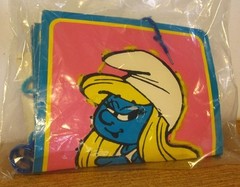 SMURF beat-up Peyo yarn sewing cards 1980s Smurfette vtg craft activity toy
