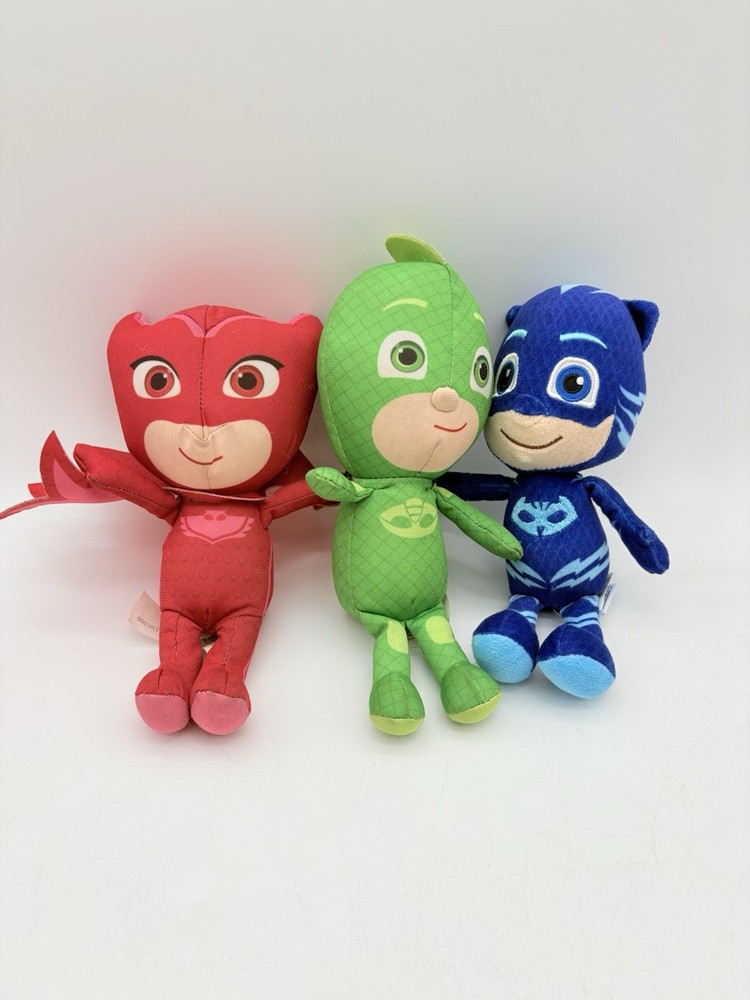 PJ Masks Toys Lot Plush Figures Gekko Owlette Catboy Complete Set Bundle 3 PC