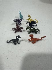Lot Of 8 Vintage Hard Plastic Dragon Figures – Medieval Fantasy