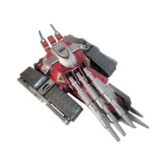 1999 Bandai Action Figure Tank Vehicle Toy Red Silver Metallic Detailing