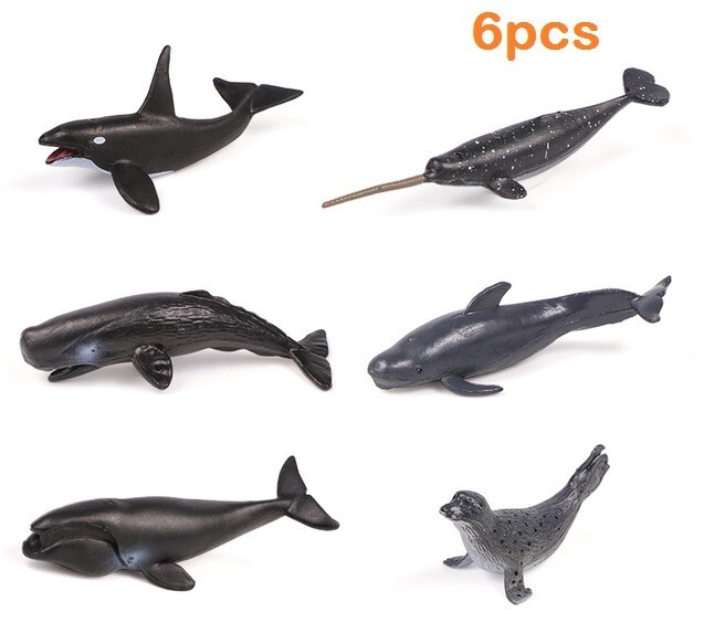 6pcs Killer Whale Ocean Animal Toy PVC Action Figure Doll Kids Toys Party Gifts
