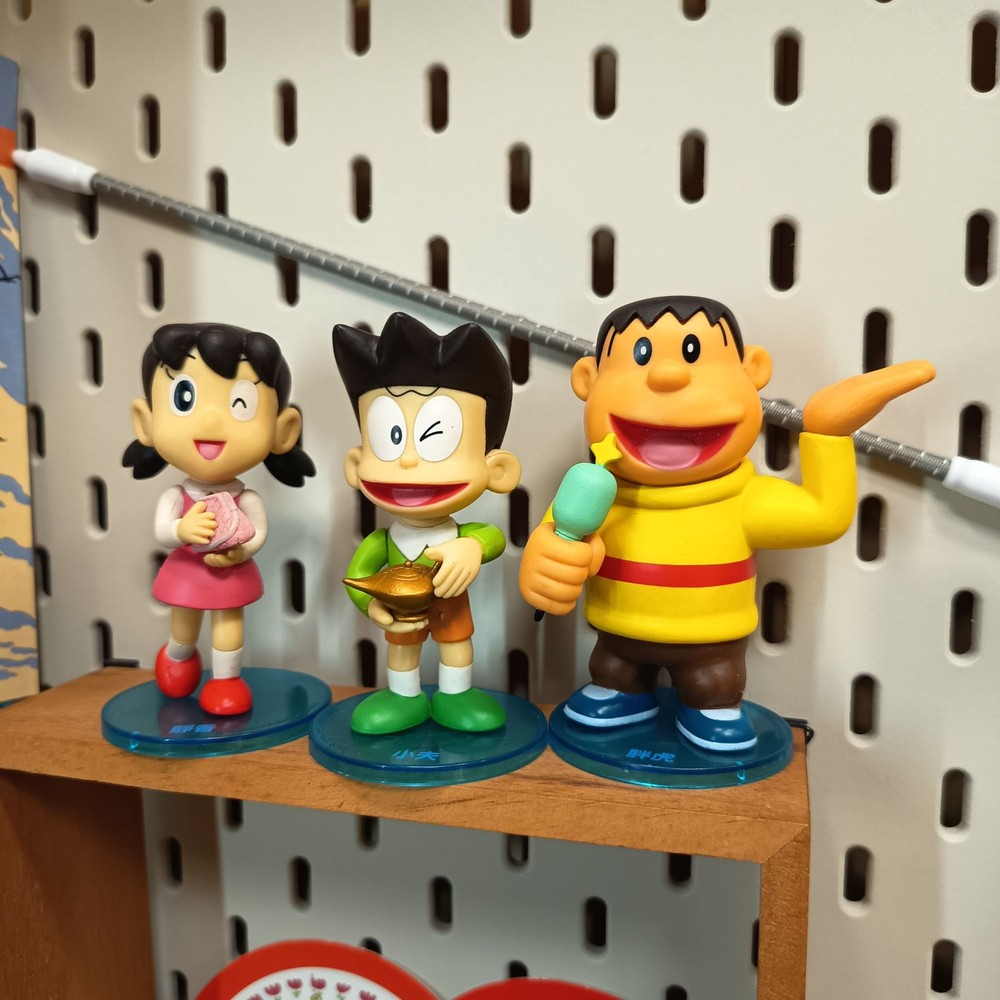 DORAEMON Shizuka Goda Suneo Honekawa 3.5″ Mini Figure w Stand Toy Lot of 3 Rare