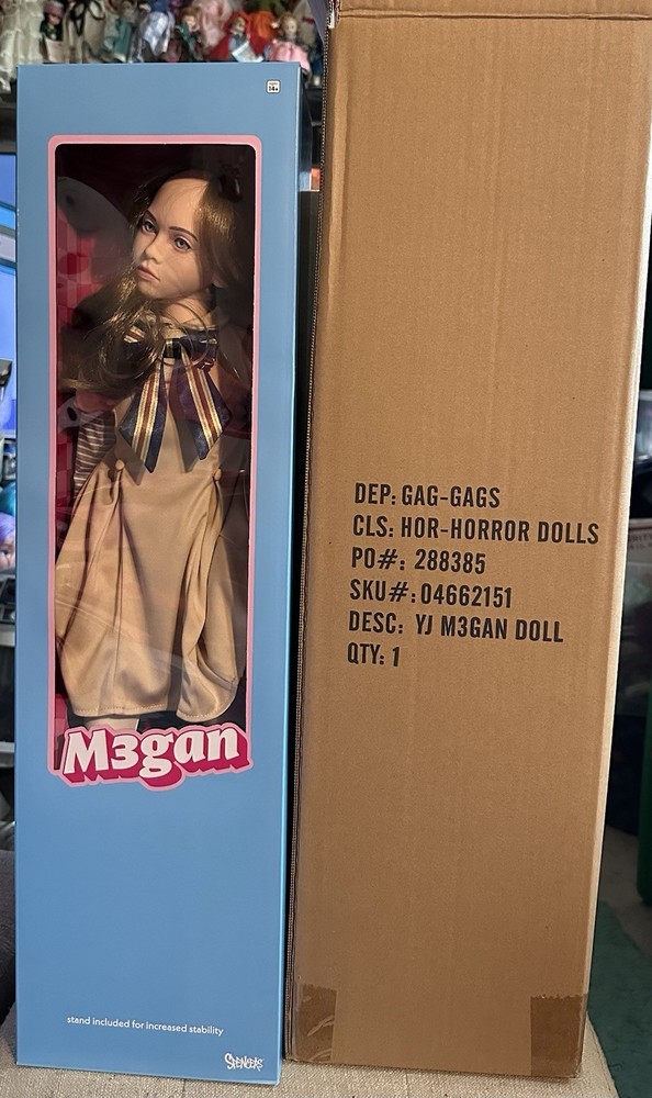 “M3GAN” Spirit/Spencers Halloween Megan doll, 24″ NRFB In Shipper Box
