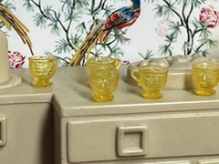 1:24 1950 Dollhouse Diorama Hostess Inspired by Marx with punch bowl set