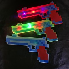 LED Light Up Pixel Toy Gun for Boys and Girls Blue/Red/Green 8 Bit Pistol Toy- 3