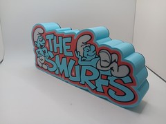 Retro Smurfs logo lightbox light box sign for vintage display