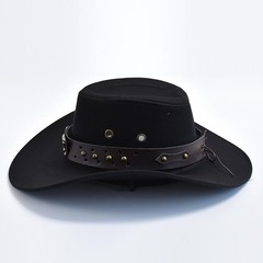 New Artificial Suede Western Cowboy Hats Vintage Big-edge Gentlemen Cowgirl