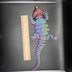 Bearded Dragon Lizard Articulated Figure 3D Printed Collectable Multi Color