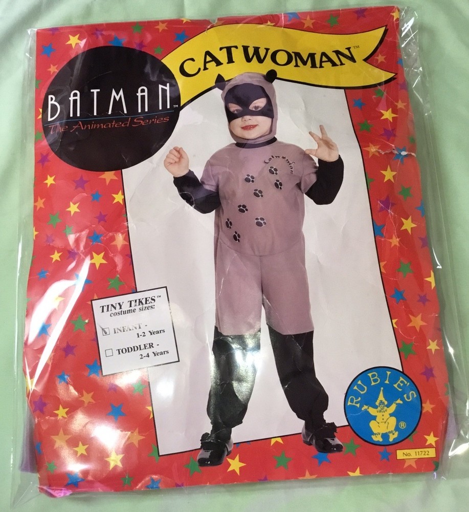 RARE Vintage Catwoman Costume Infant 1-2 Years Ben Cooper Rubies Old Stock 1993