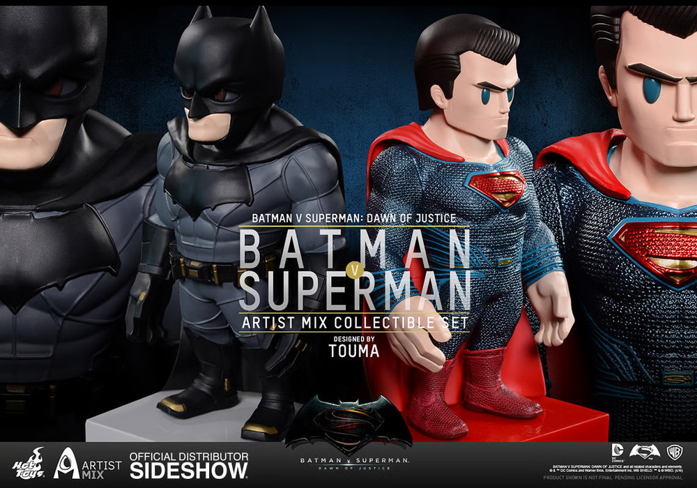 Batman v Superman Static Figure Bobblehead Artist Mix Batman & Superman Hot Toys