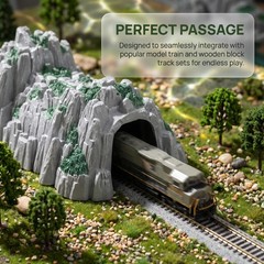 Realistic Mountain Train Tunnel Model 25.5×19.5×11.5cm HO Scale Scenery