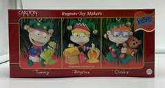1998 Carlton Cards Nickelodeon Rugrats Ornaments Toy Makers Set of 3 – FREE SHIP