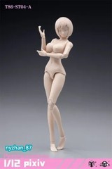 86TOYS 1/12 T86-ST04-A Pale Super Large Bust 6″ Female Action Figure Body w/Head