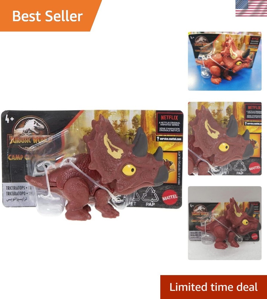 Camp Cretaceous Snap Squad Triceratops Figure – Perfect for Ages 4 and Up