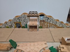 Thomas Tank Engine wooden tracks Gold Mine Mountain overpasses LARGE LOT