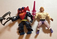 Lot of 2 Mattel He-man Toy Action Figured with Weapon Accessories 1980s