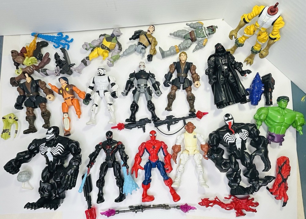 Marvel Super Hero Mashers Lot. Star Wars Marvel Parts Accessories see photos