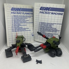 Lot of 2 Vintage 1983 GI Joe PAC RAT Machine Gun & Flame Thrower w/Blueprints
