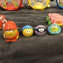 Vintage 1985 Parker Brothers Nerfuls Characters Round Town & Vehicles Toy Lot
