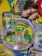 TMNT Teenage Mutant Ninja Turtles Vintage Toys 90s Hat Books Cards Party Cup Lot