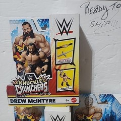 Set of 4 WWE Knuckle Crunchers Figures Wave 6 Undertaker Cena Rey Drew McIntyre