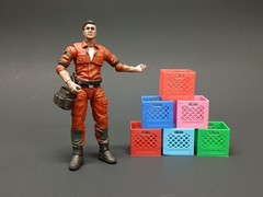 6 MILK CRATE lot 1:18 scale 3.75 in figure DIORAMA star wars gi joe miniature