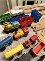 Huge Wooden Train Track Lot 140+ Pcs – fits Thomas Brio Melissa Doug – Bridges
