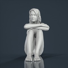 Unpainted Painted resin figurine. Woman Girl lady naked nude 1/18 1/24 1/43 1/32