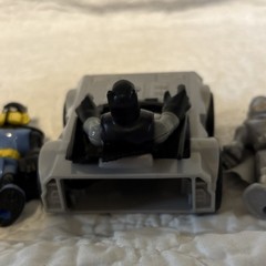 Batman Action Figure Lot w/ Vehicle, Plastic, Gray Black Blue Yellow