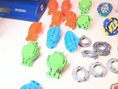 Lot of 20 Beyblade Tops Hasbro Collection Plus Rip Cords And Launchers