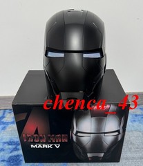 New in US!! Autoking Iron Man Helmet Full Black MK5 1/1 Voice-controll Mask Gift