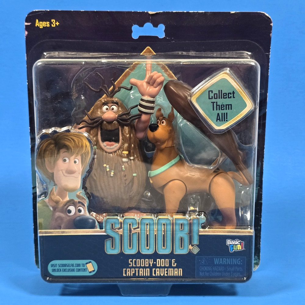 SCOOB SCOOBY-DOO & CAPTAIN CAVEMEN ACTION FIGURE 2 PACK SET 2019 BASIC FUN MIP
