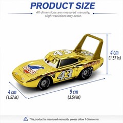 Dinsey Pixar Cars Champion No.43 Gold Chrome Dinoco The King Diecast Gifts Rare