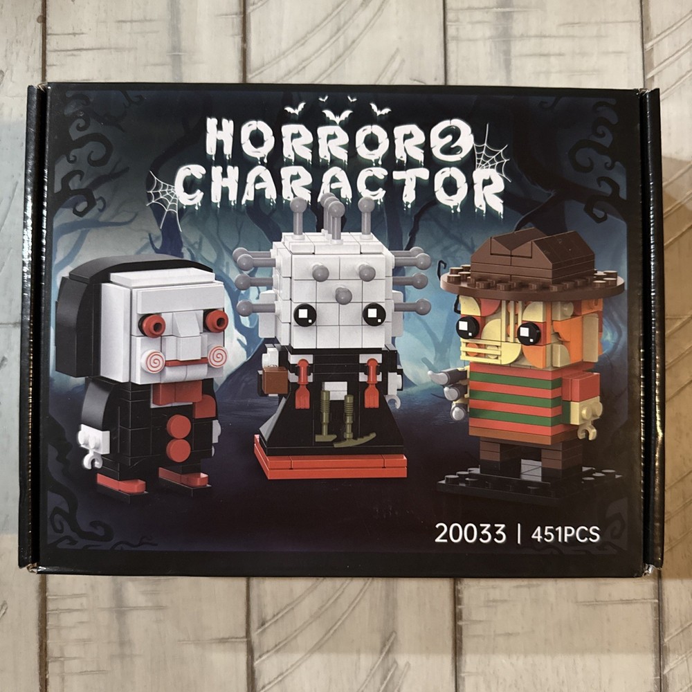 Horror Character Building Set Billy The Puppet, Hellraiser And Freddy Krueger