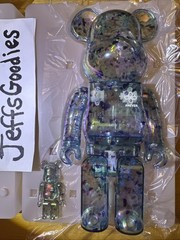 Medicom BE@RBRICK x Anever 3rd Version clear blue 400% and 100% set Bearbrick