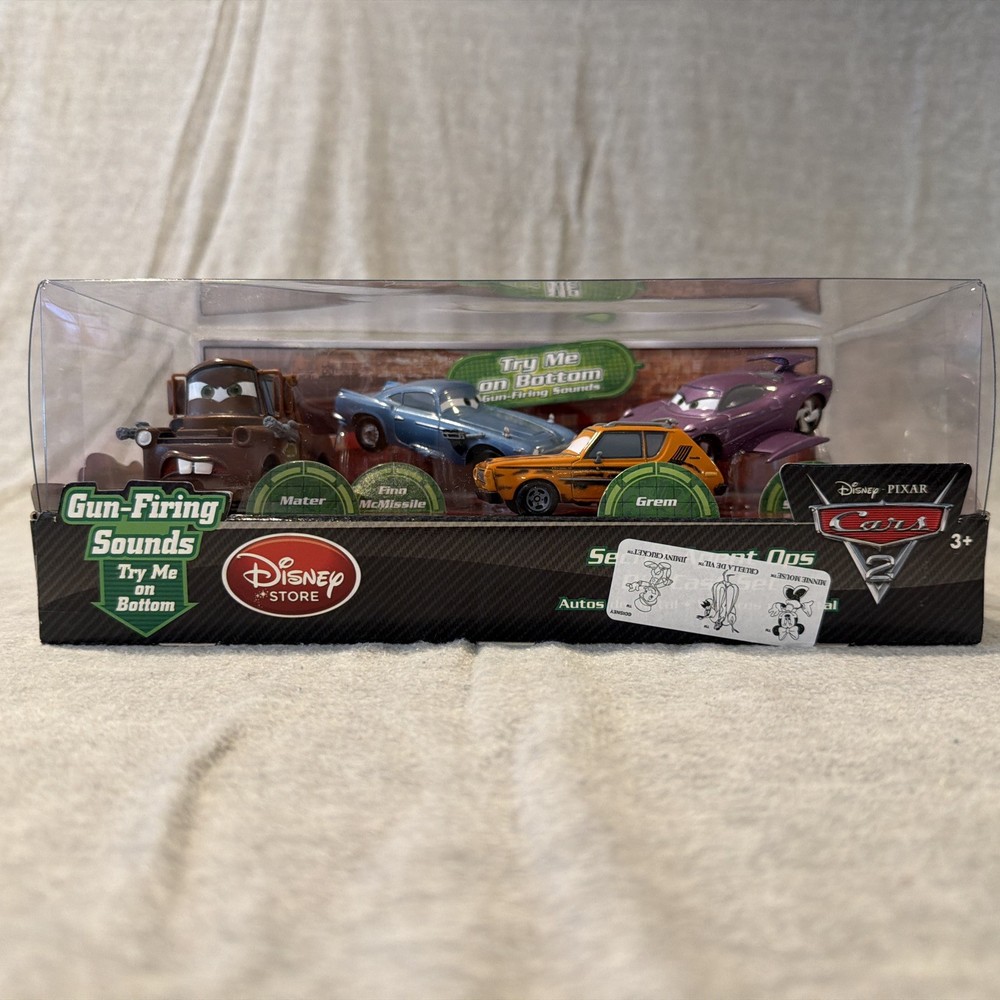 Cars 2 Disney Store SECRET AGENT OPS DIE CAST SET HTF
