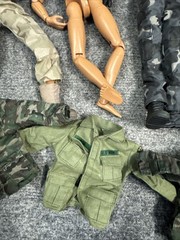 Lot of 6 Vtg 12” Army Military GI Joe Dolls Figures Soldiers With Clothes Guns